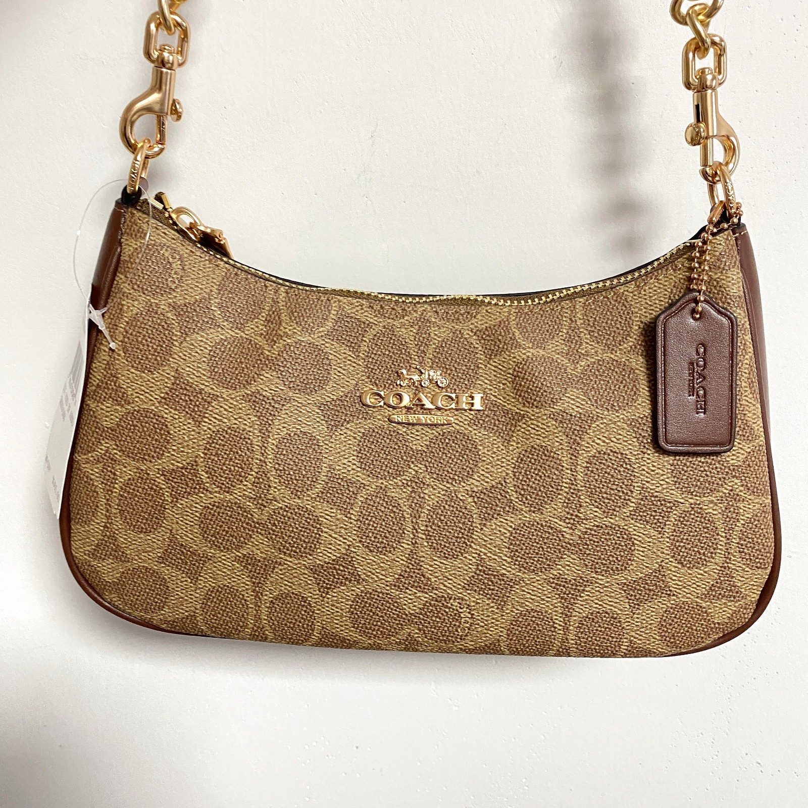 NEW Coach CV933 Teri Shoulder Bag In Signature Canvas outlet Brown FREE SHIPPING