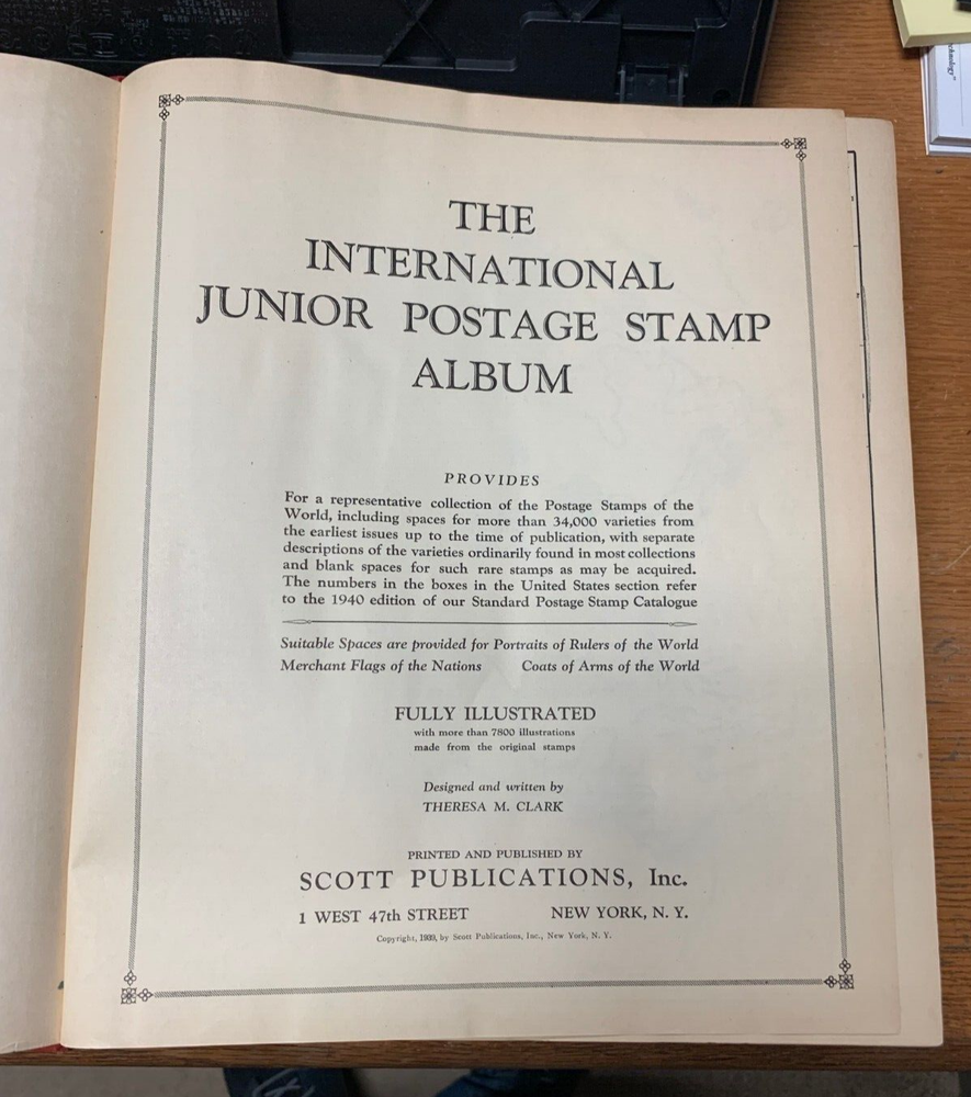 Scott International Jr Stamp Album 1939 edition Complete Nice Condition |