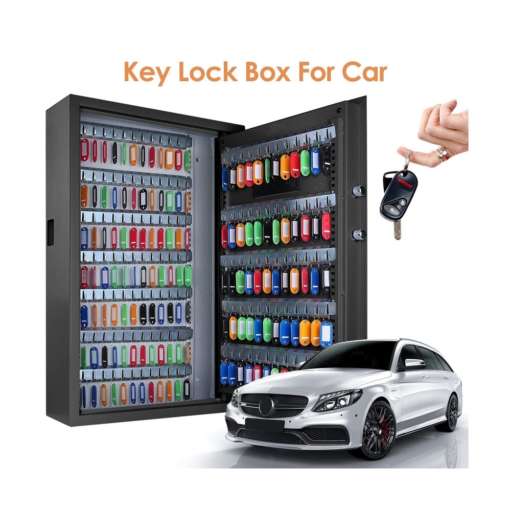 144 Position Key Lock Box Wall Mount with Combination Lock, Digital Key Cabin...