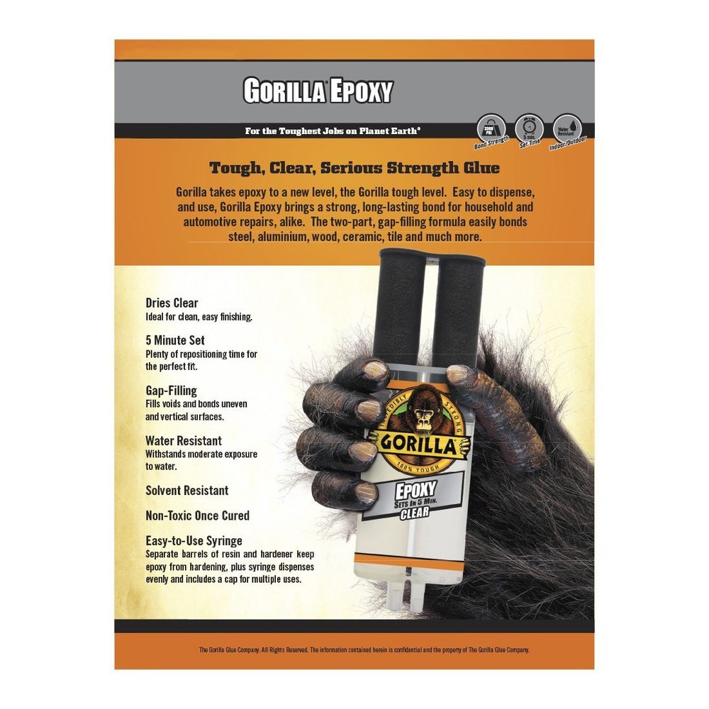 Gorilla Epoxy Syringe: 0.85 fl. oz. (Clear)