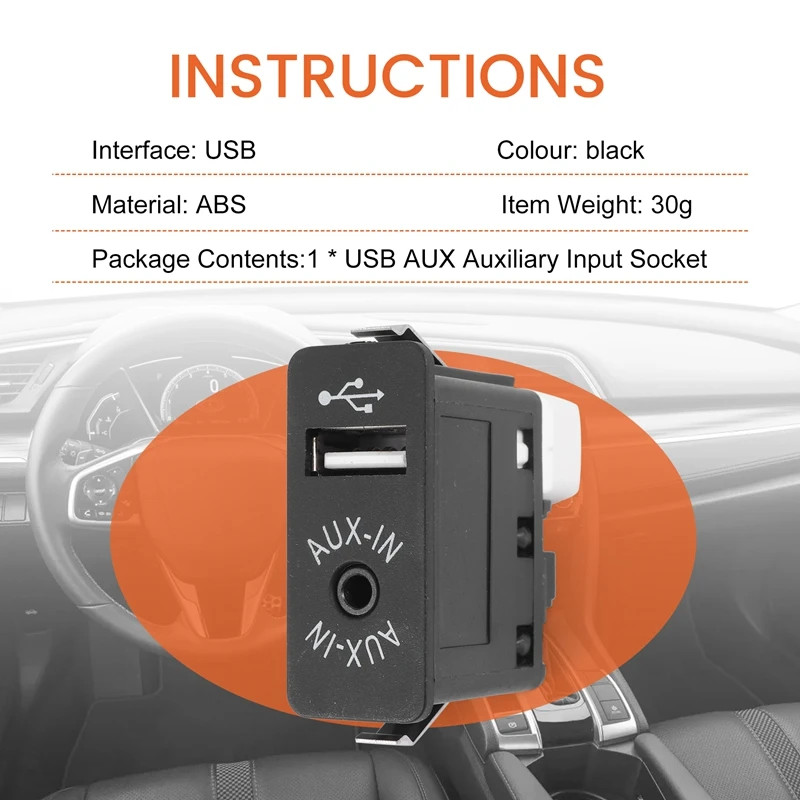 Car USB AUX In Plug Auxiliary Input Socket Adapter For BMW E81 E87 E90 E70 X4 X5