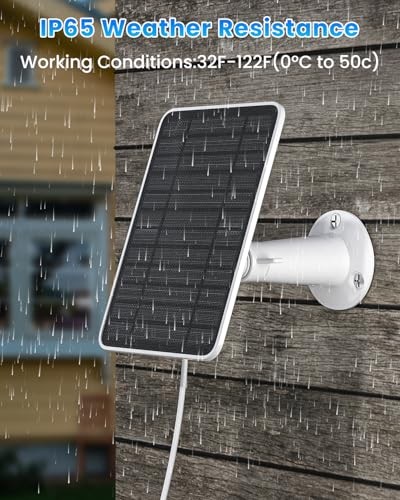 5W Solar Panel for Ring Camera, Solar Panel Charger Compatible for Ring-4 Pack