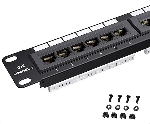 Cable Matters UL Listed Rackmount/Wall Mount 48 Port Network Patch Panel w Bar