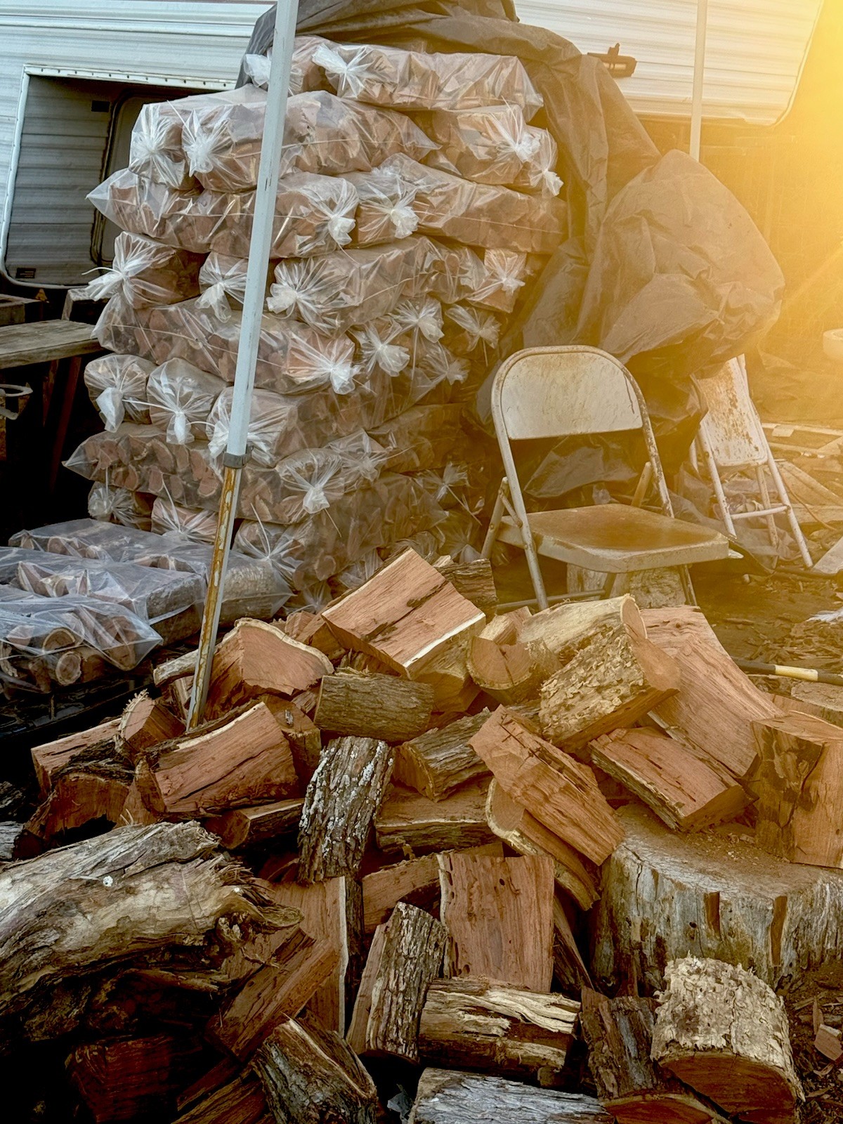 BBQ Mesquite Wood Chunks-Raw Smoking Wood for Grilling Or Smoking. About 28 Lbs