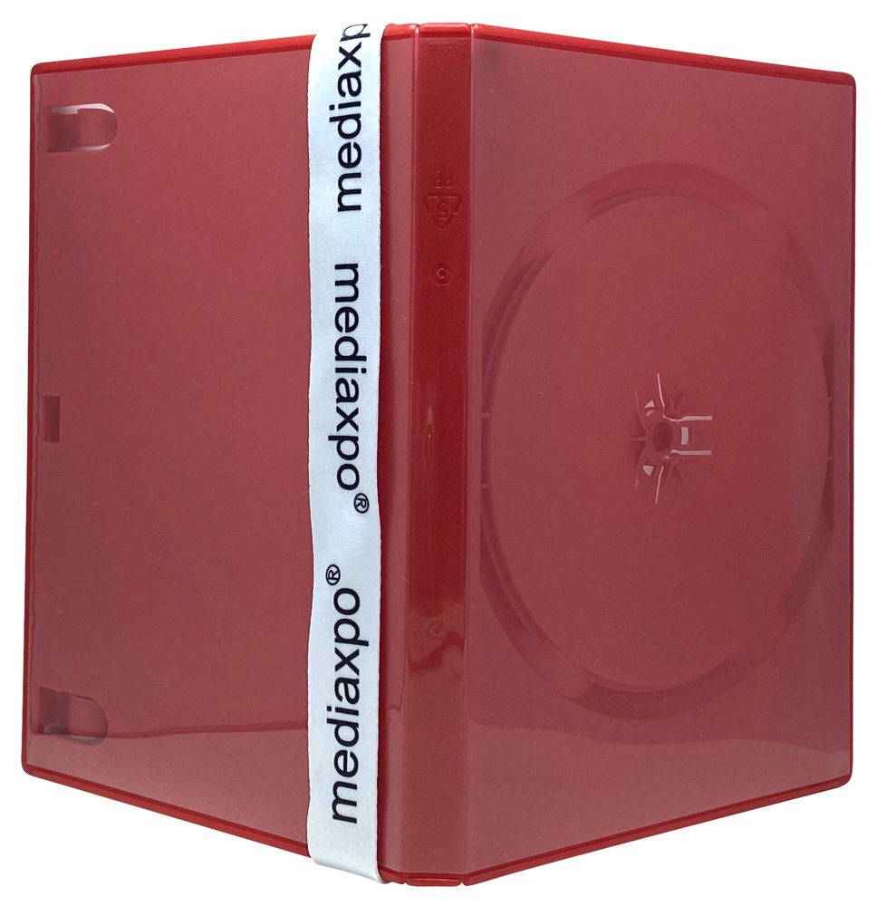 25 STANDARD Solid Red Color Single DVD Cases & 100 OPP Bags