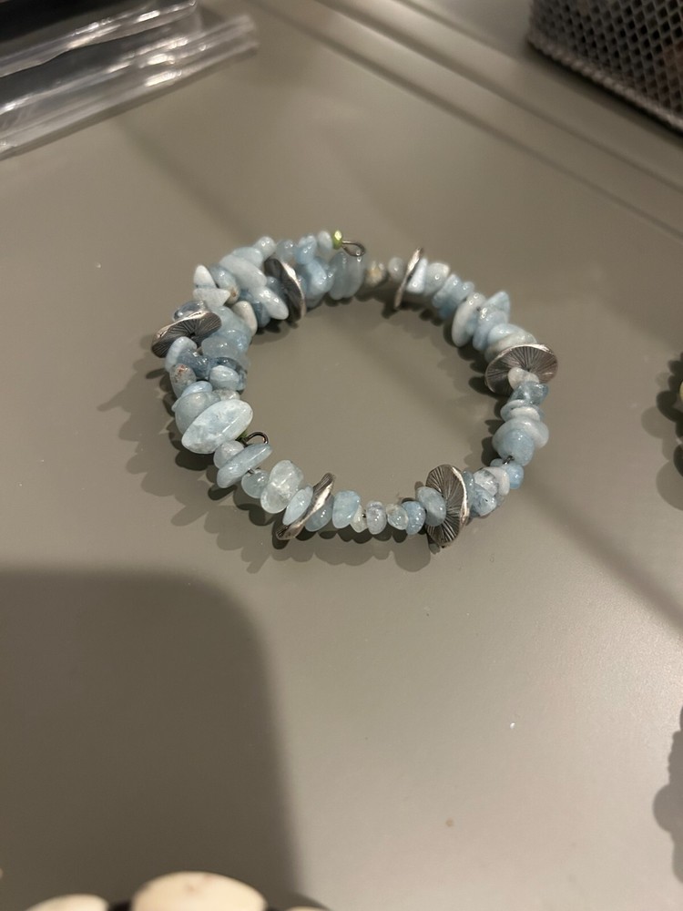 Chip Beed Wrap Bracelet 23016 - Blue