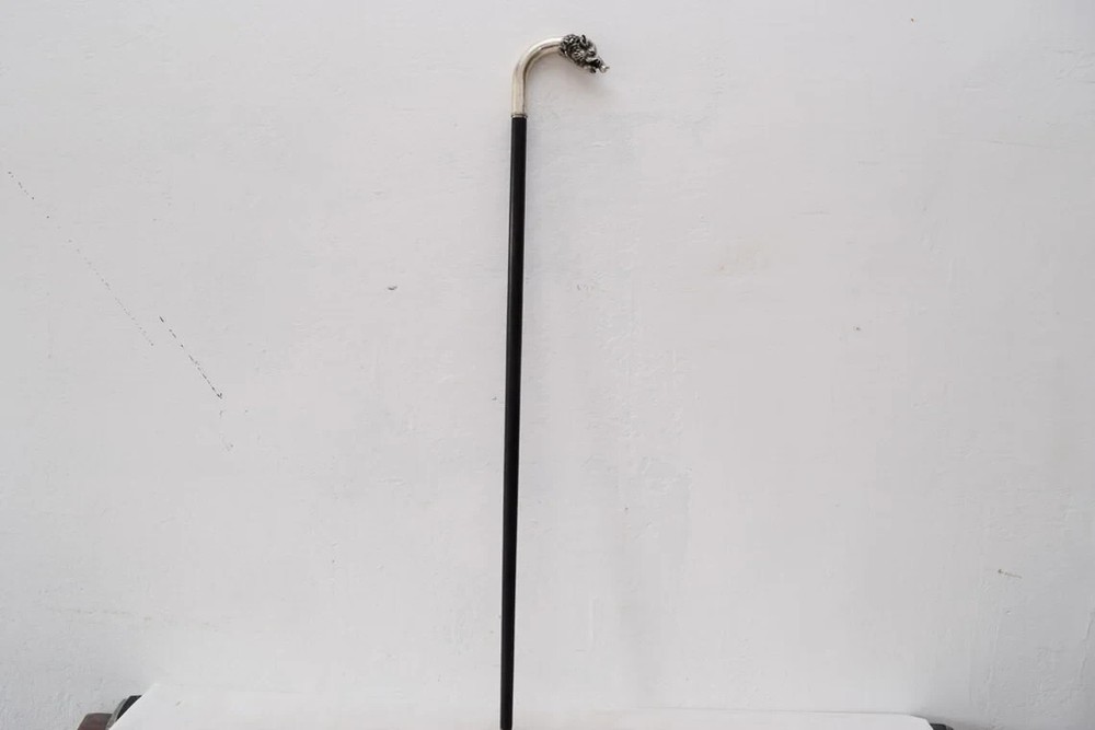 Silver Walking Stick Boar - Head Boar Silver Statue - Cane Silver