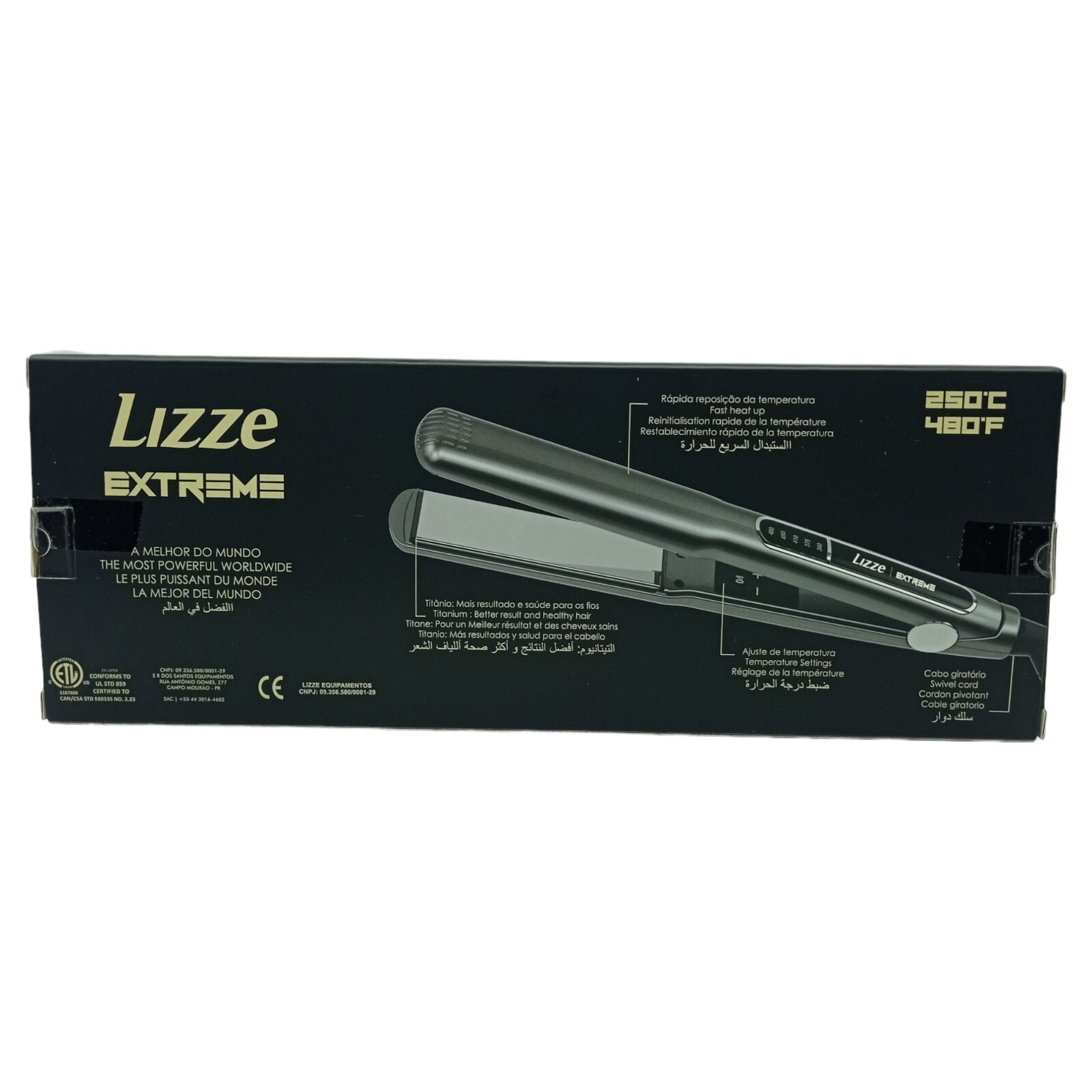 Lizze Extreme Professional Hair Straightener Titanium 480°F 127V