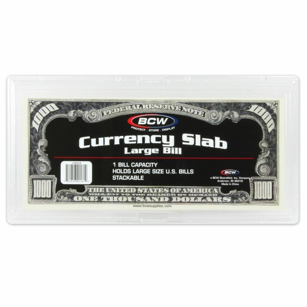 BCW Premium Large Bill Currency Slab Holder For Large Blanket Sized Notes
