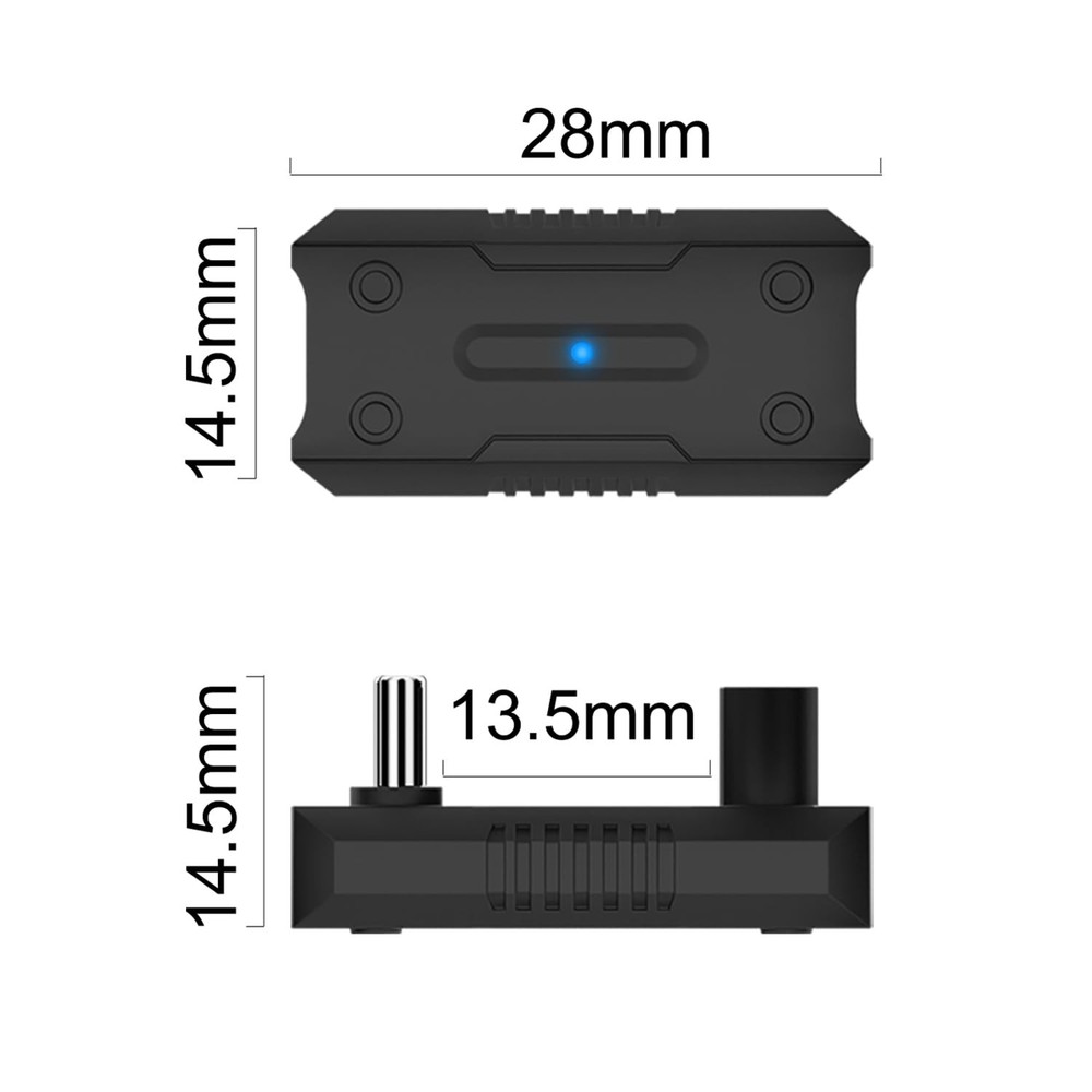 Jadebones 180 Degree Angle USB-C Adapter (2 Pack), U-Shape Male Black