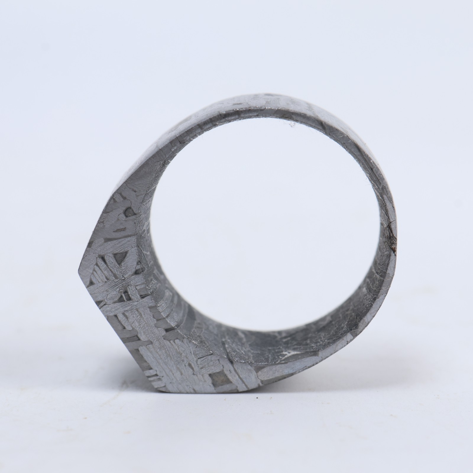 Meteorite ring (US 12 ) Natural Meteorite Carving Ring Unmatched Ring AB638