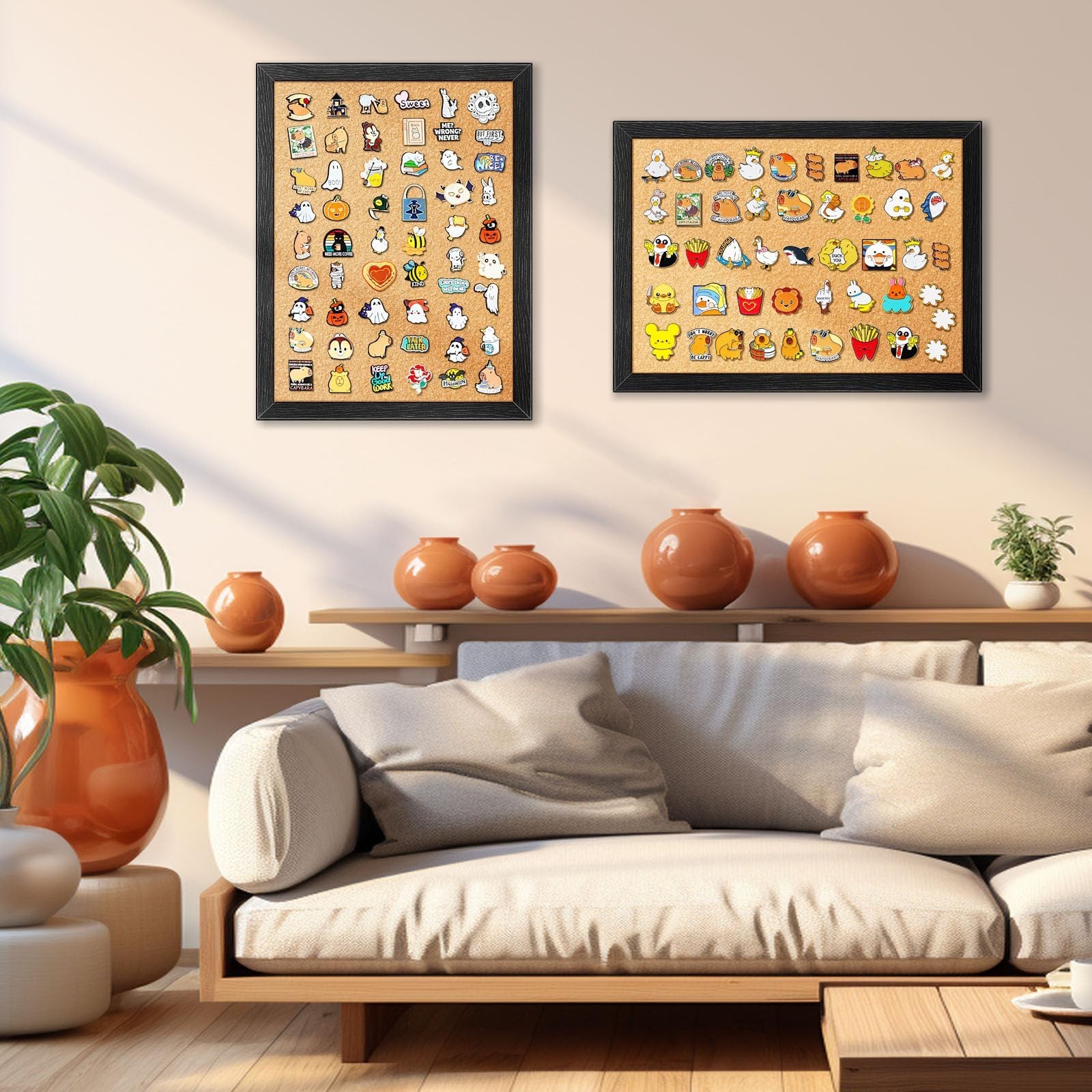 tutata Enamel Pin Display Board, 16'' x 12'' Pin Display Frame, Lapel Pin Hol...