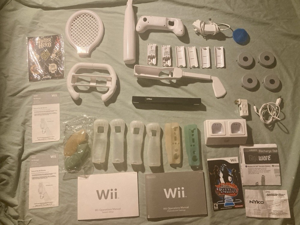 Huge Nintendo Wii Accessory Bundle – Sensor Bar, Manuals, Attachments, & More!