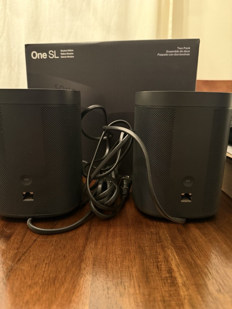Sonos One SL Shadow Edition 2-Pack Wireless Smart Speakers Black Touch Control