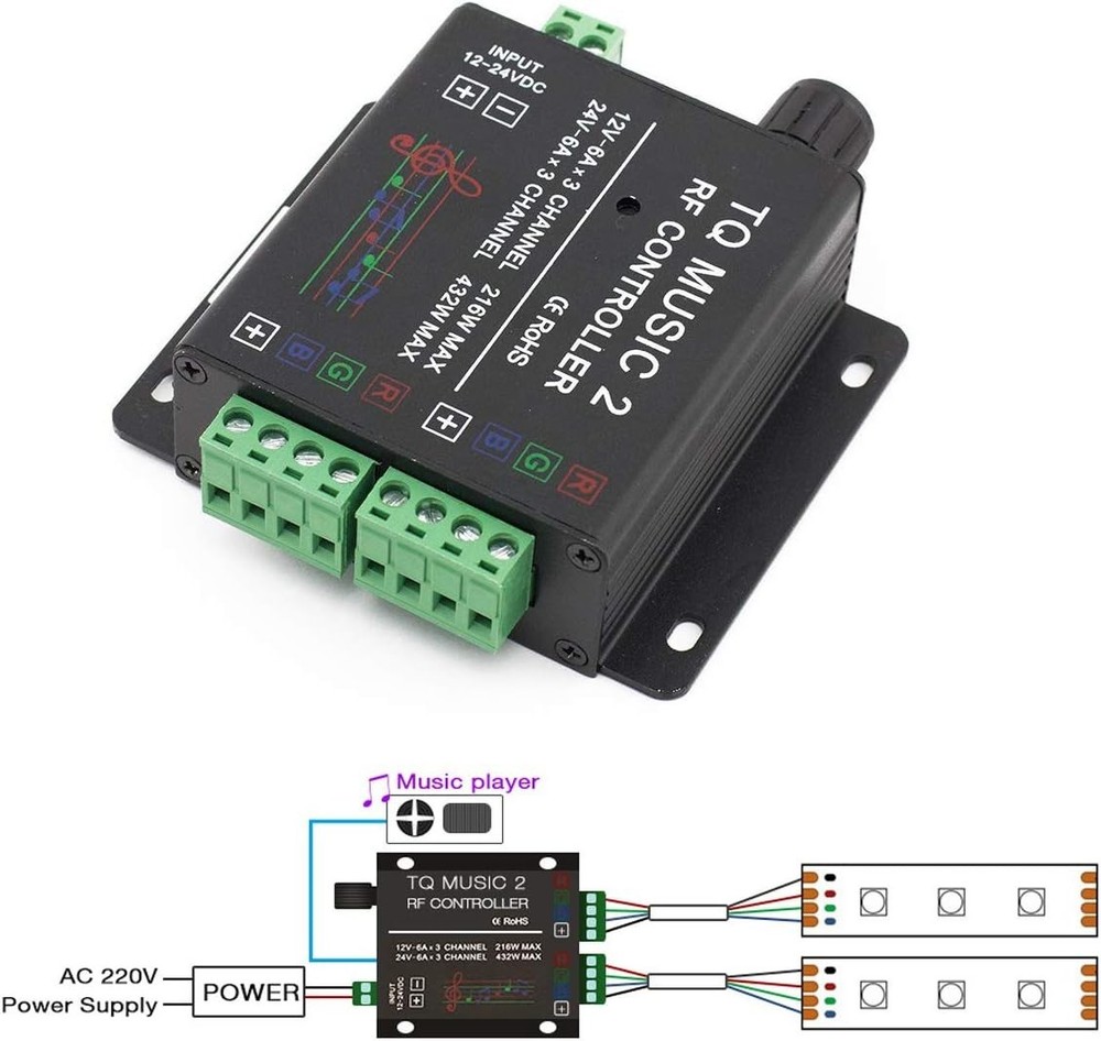 Remote Controlled RGB Music Light Strip Controller