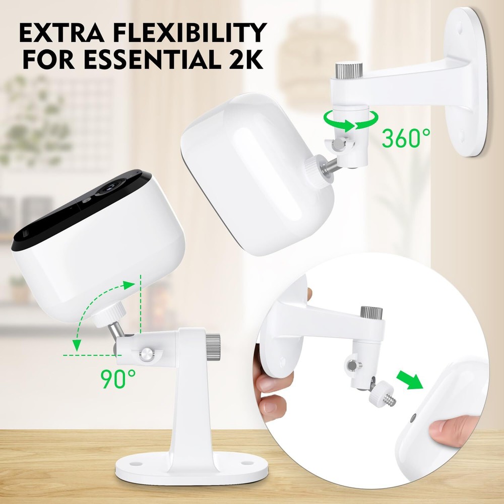 2pack Adjustable Mount For Arlo Essential 2k Indoor/outdoor2nd Generation For