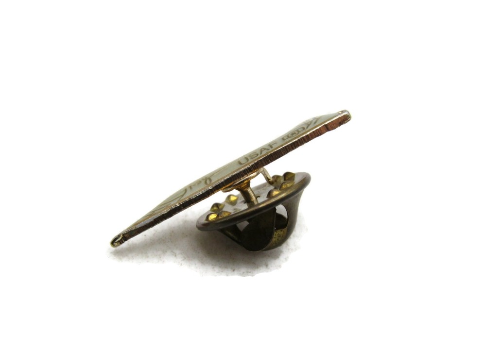 USAF Grey Airplane Pin Gold Tone