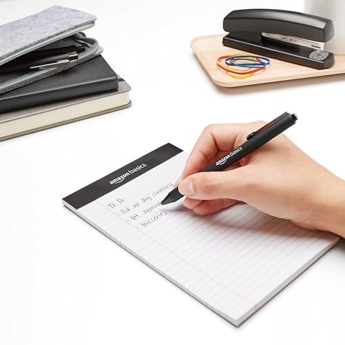 Amazon Basics Retractable Ballpoint Pens with Comfortable Grip 12 pack, Black