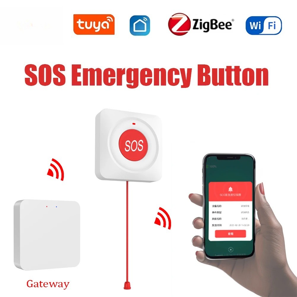 Tuya Smart Wireless SOS Emergency CallButton WiFi/Zigbee Button Alert Assistance