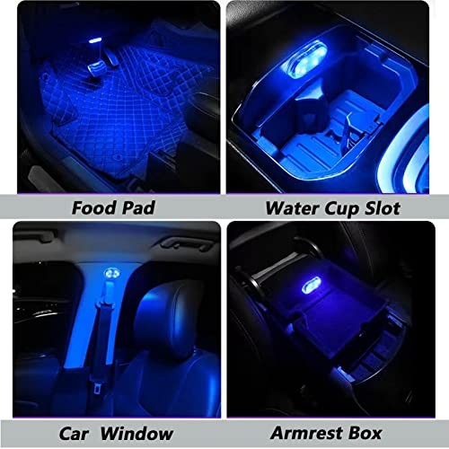 4Pcs Wireless LED Lights for Car Interior,7 Colors Ambient Lighting Car