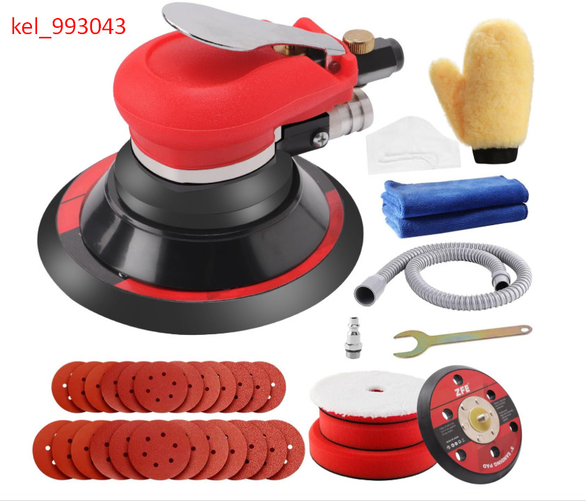 Random Orbital Sander 5" & 6" Pneumatic Palm Sander with Extra 5" Backing Plate