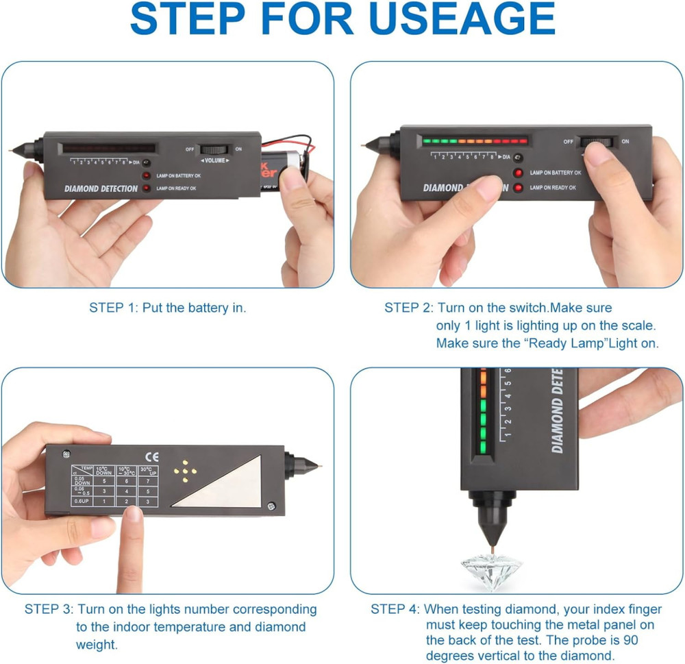 Gold Silver Diamond Tester Selector Gemstone Testing Kit Digital Electronic Tool