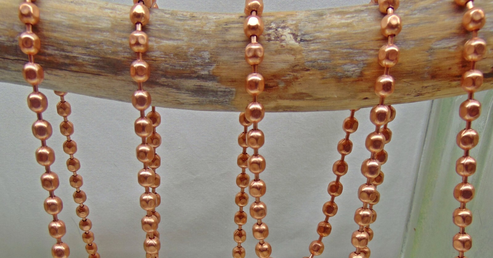 BULK Copper Ball CHAIN Faceted 6.3mm bead ~ Various Lengths + Connectors USA