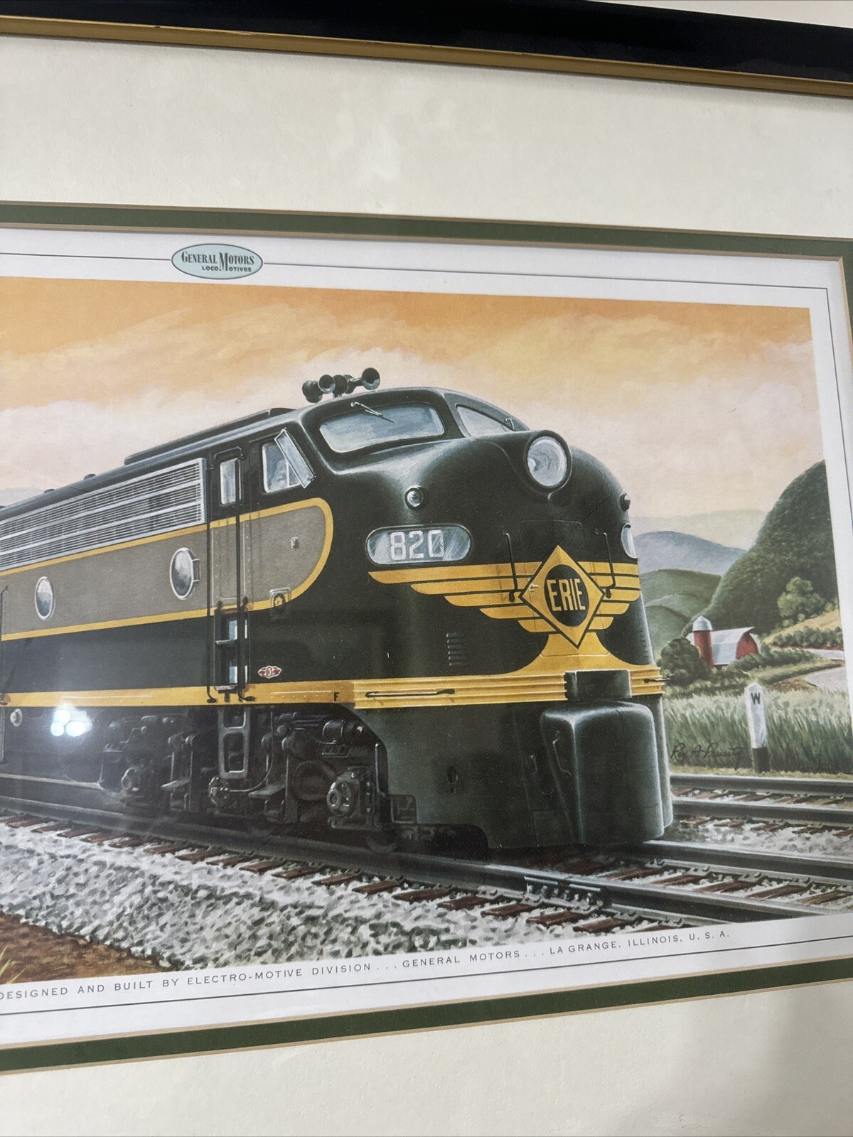 Lithograph Of The General Motors Train 'The Erie Limited' Vintage