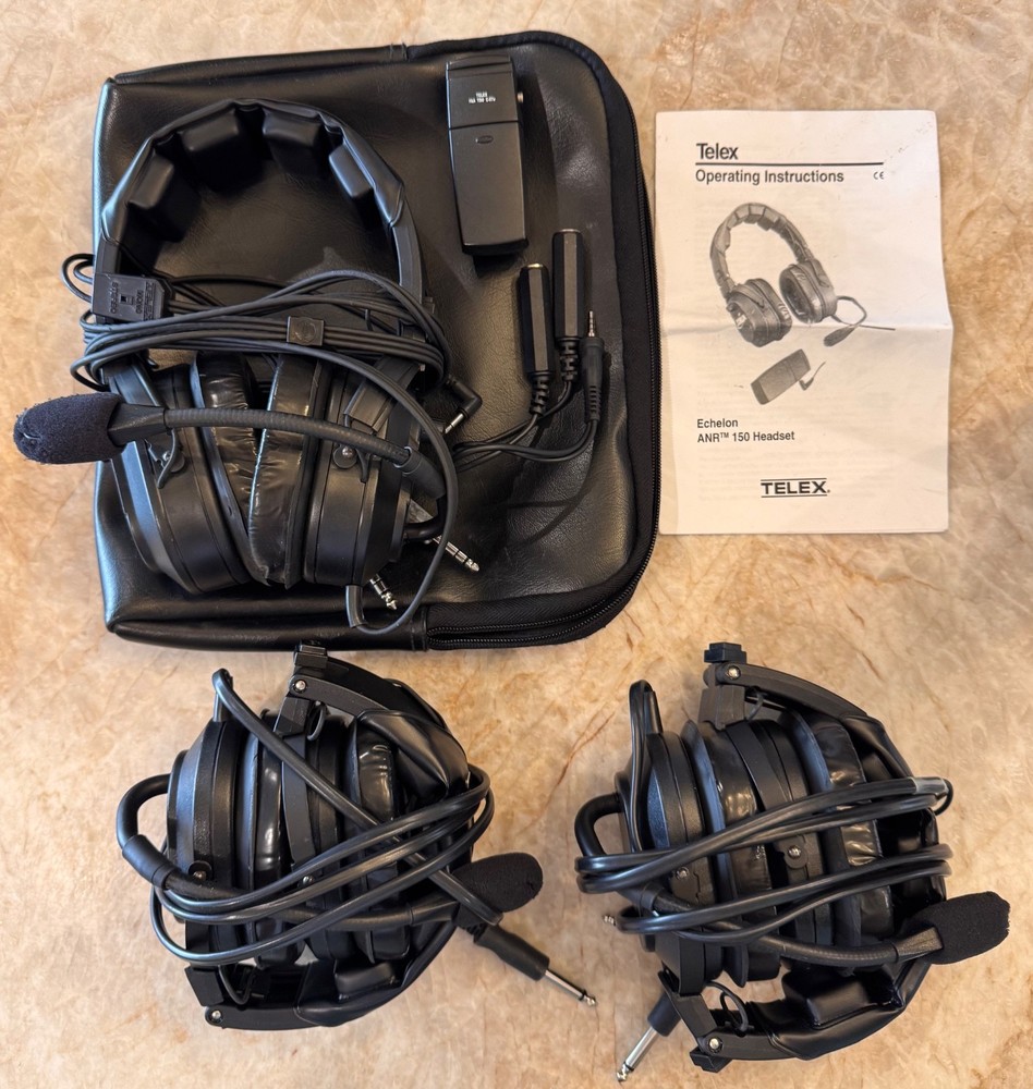 Pilot Headset Bundle (3) – Telex Echelon ANR 150 + 2 Passenger Headsets