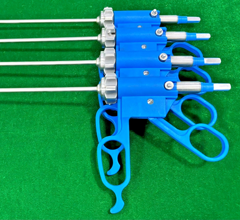 4pc Laparoscopic Bissinger Bipolar Ruby & Maryland Forceps 5mmx330mm with Cable