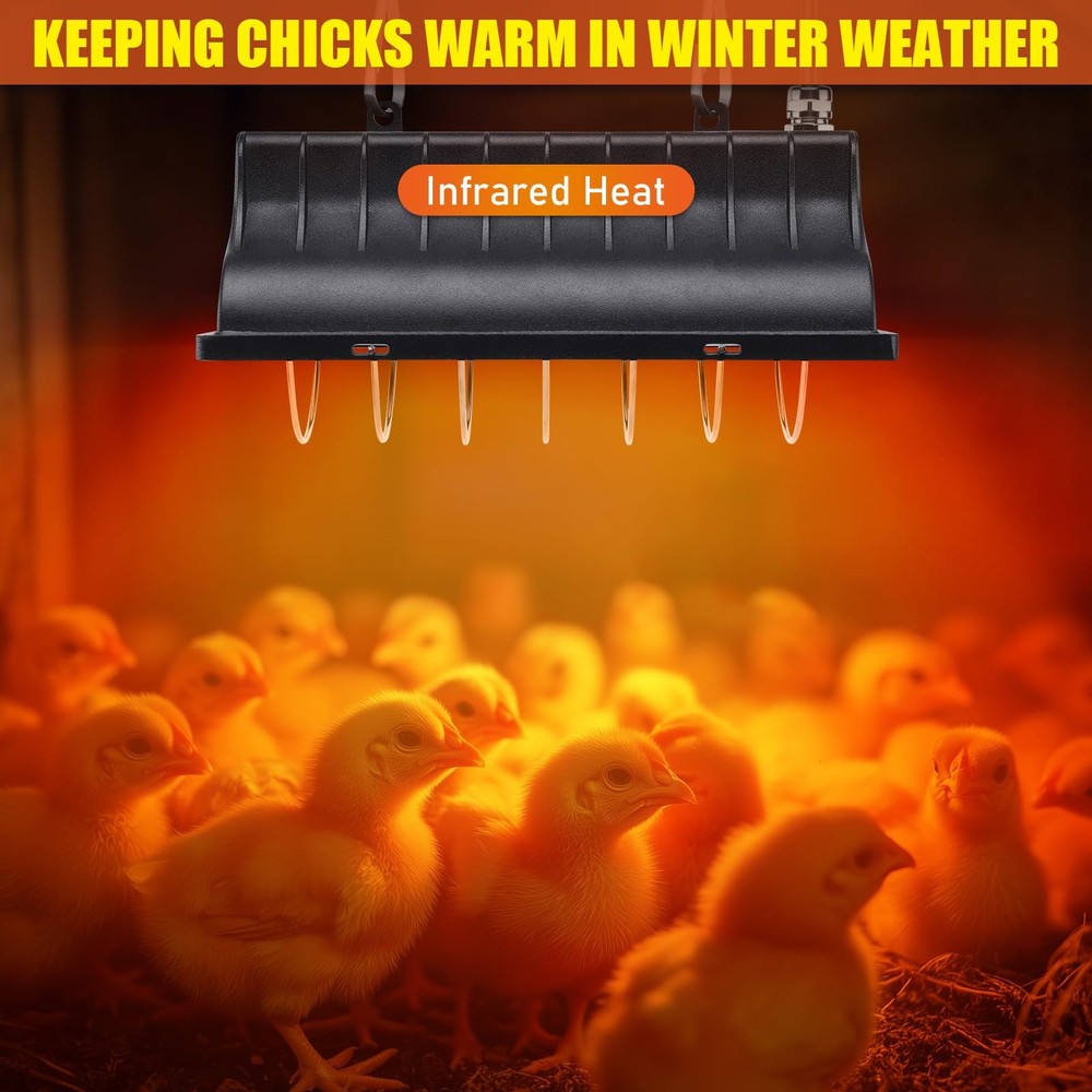 250W Chicken Brooder Heater for Chicks Ducks, Brooder Heater with 2PCS Heat L...