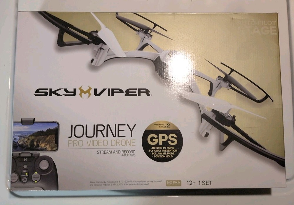 Sky Viper Journey Pro Video Drone  Auto Return Stream Record Auto Hover SS NEW