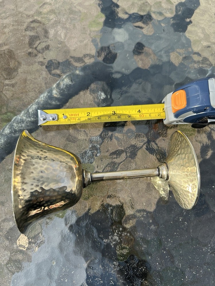 USED Vintage Bernard Rice's Sons Hammered Metal Goblet Cup metalware Silverplate