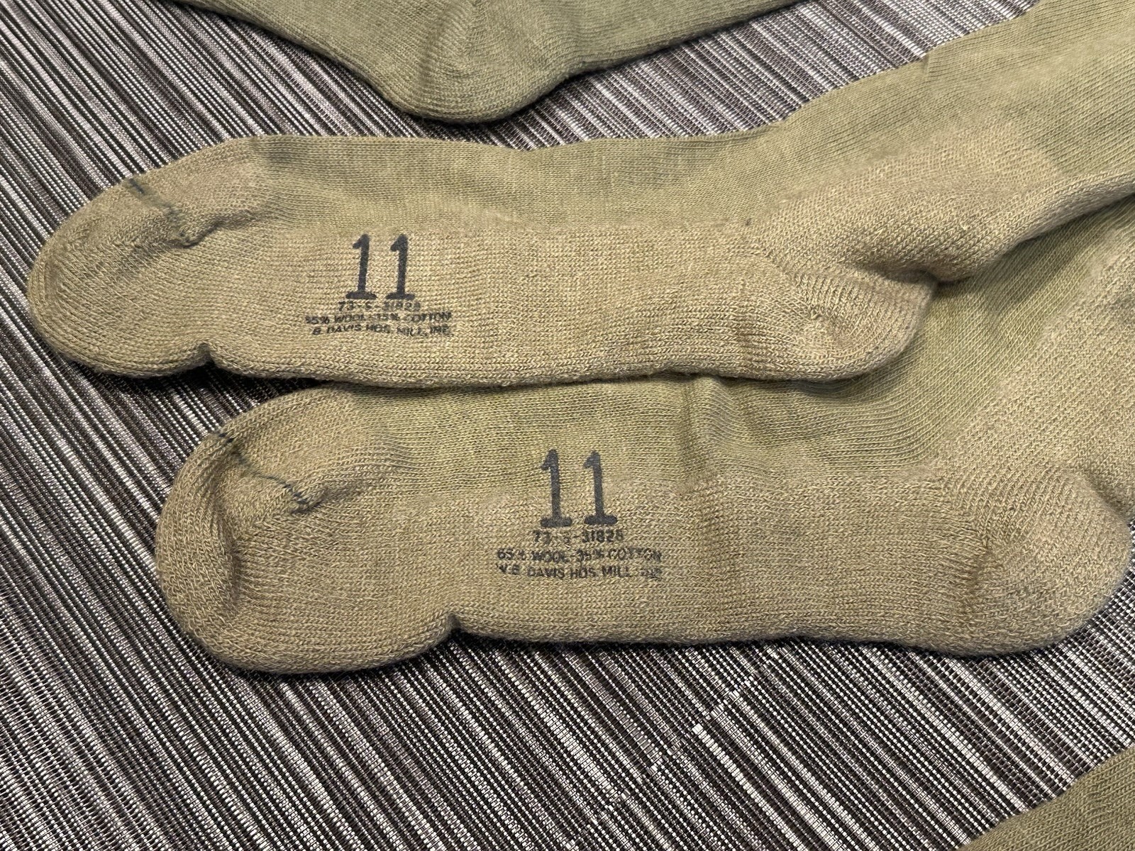 4 Pairs Military Issue Army Boot Socks Korean War Era Wool Cotton Size 11