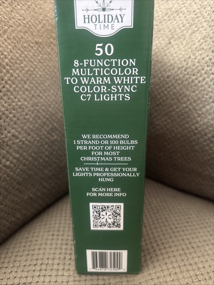 Holiday Time 50-Count 8-Function Multicolor to Warm White Color-Sync LED C7