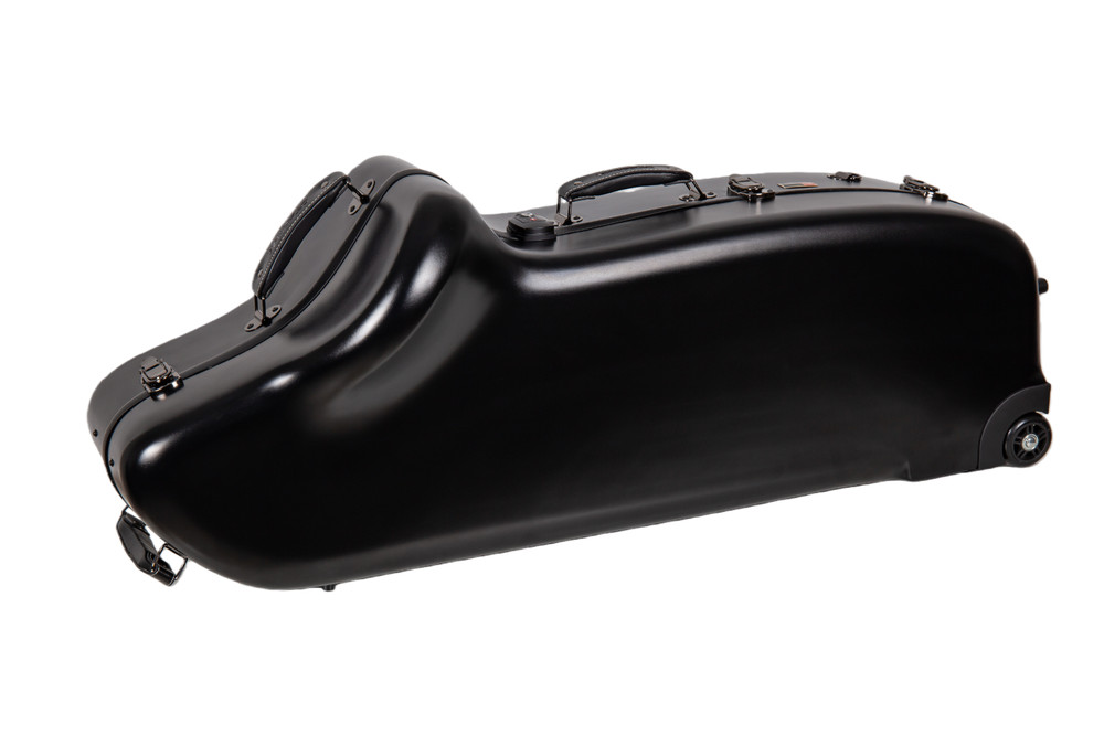 Crossrock Low A Baritone Saxophone Case with Wheels | Polycarbonate Hard Shell