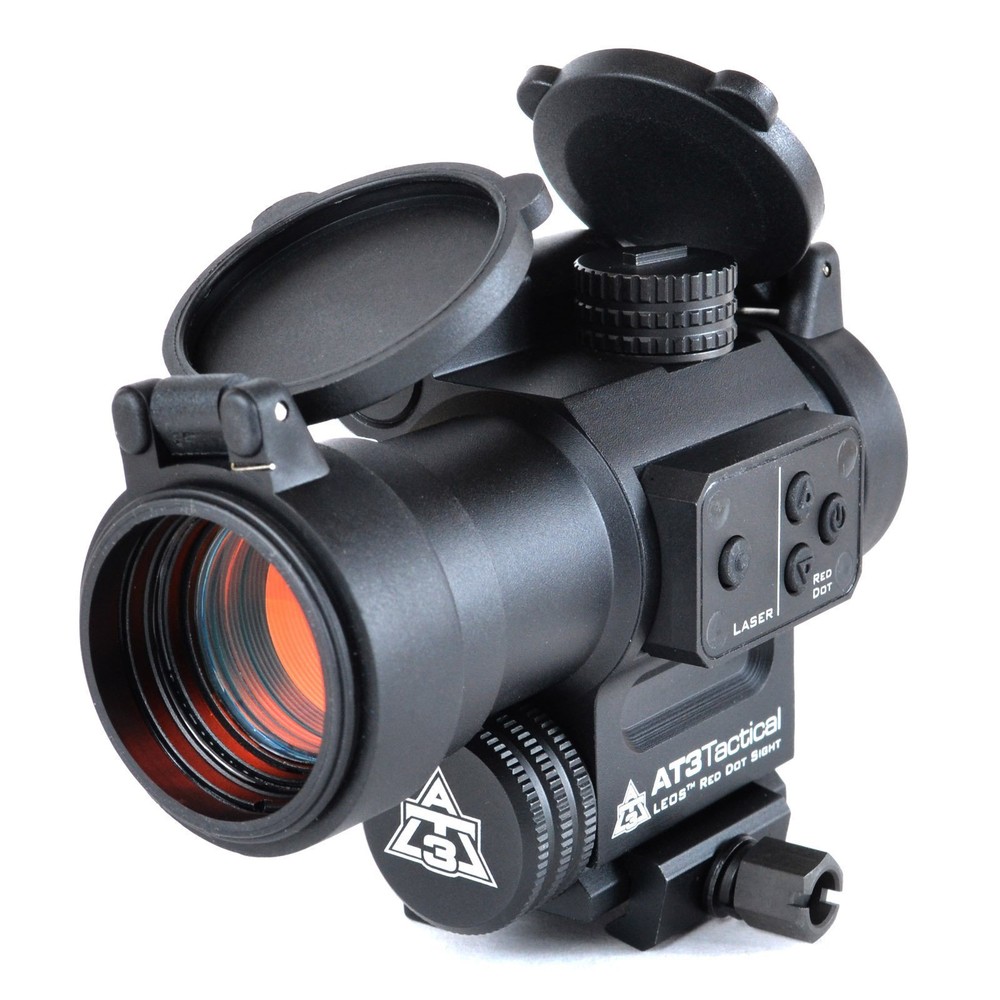 AT3 LEOS Red Dot Sight with Integrated Red Laser Sight & Riser