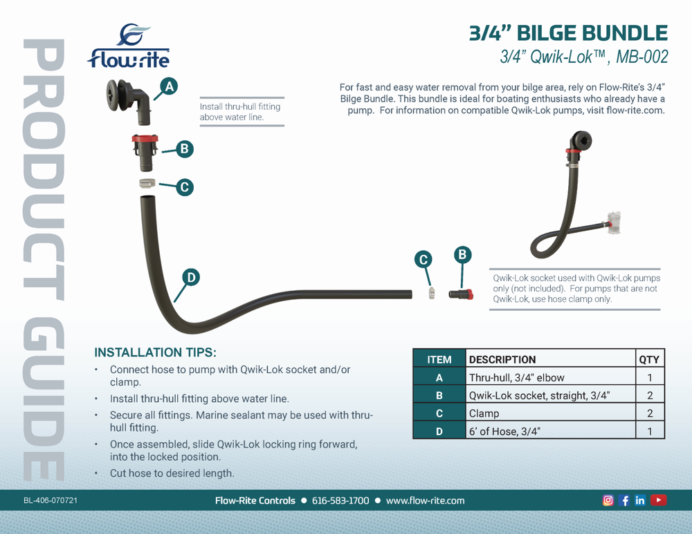 Flow-Rite MB-002 3/4" Bilge Bundle