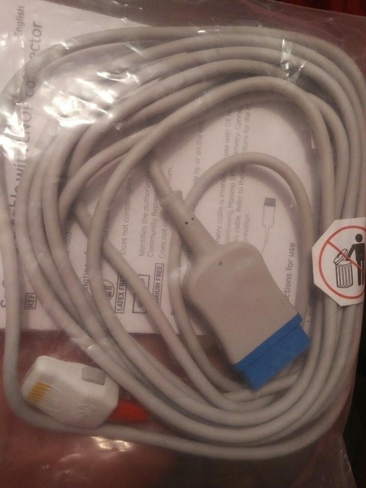 GE OEM SPO2 INTERFACE CABLE MASIMO SET 12 FT REF 2017002-001
