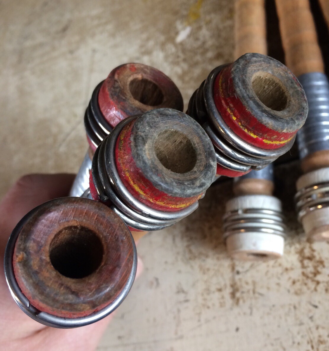 Lot of 12 Textile Mill Wooden Vintage Spools Bobbin Quills 7" Primitive Lot#RWB