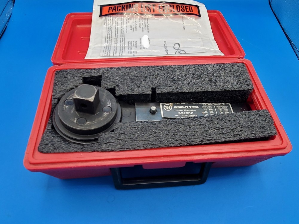 Wright Tool 9S290P 3/4" Drive Torque Multiplier 750 FT LBS MAX. W/ Prior Cal.