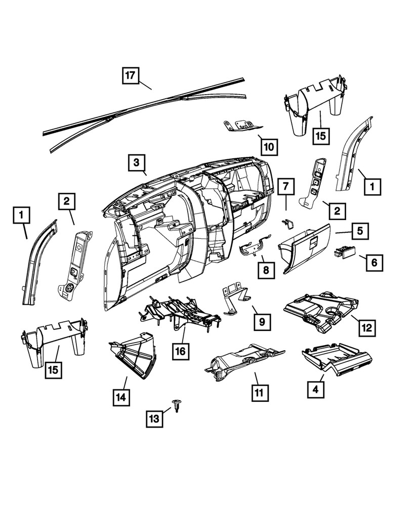 Genuine Mopar Radio Bracket 68033202AA