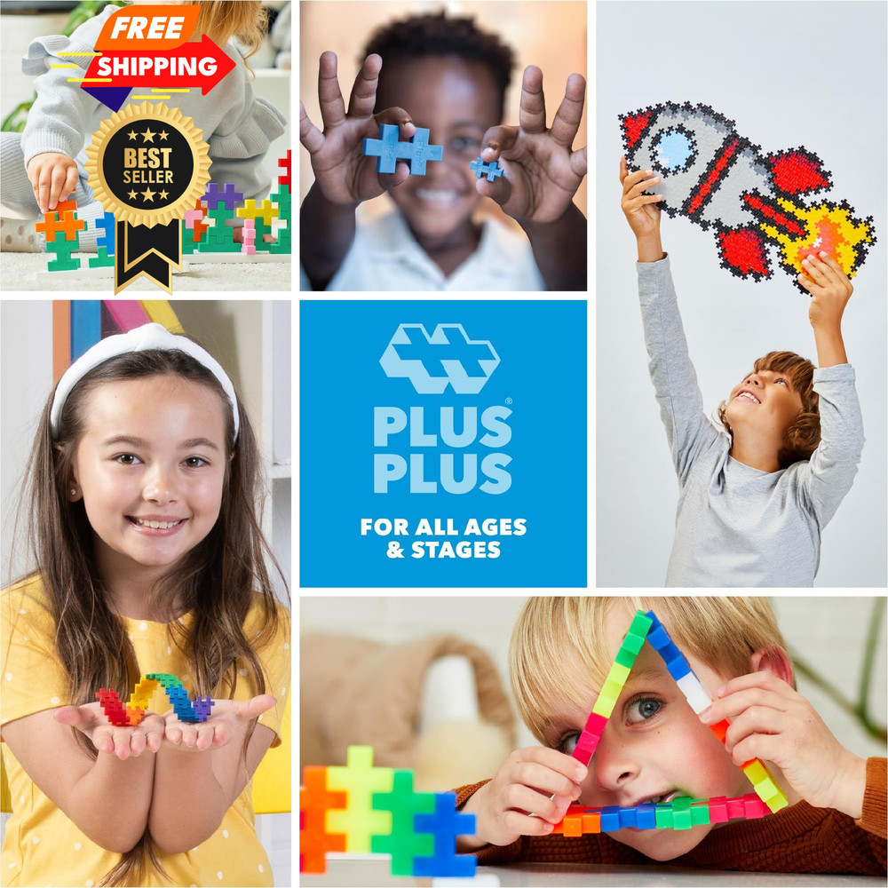 Plus 240 Piece Interlocking Building Blocks for Kids, 1 EA, Multicolor