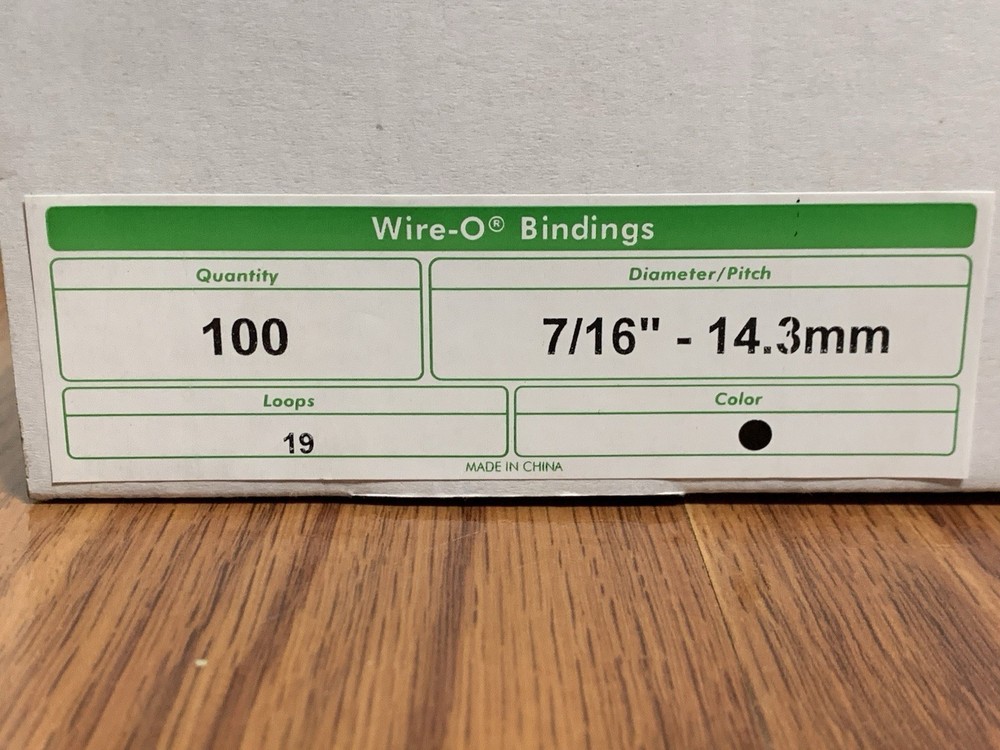 Spiral-O Wire Binding Combs 100 - 19 Loop - 7/16” - Black