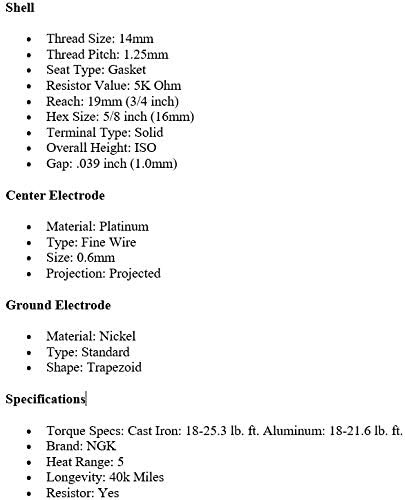 4 Pack G Power Spark Plug
