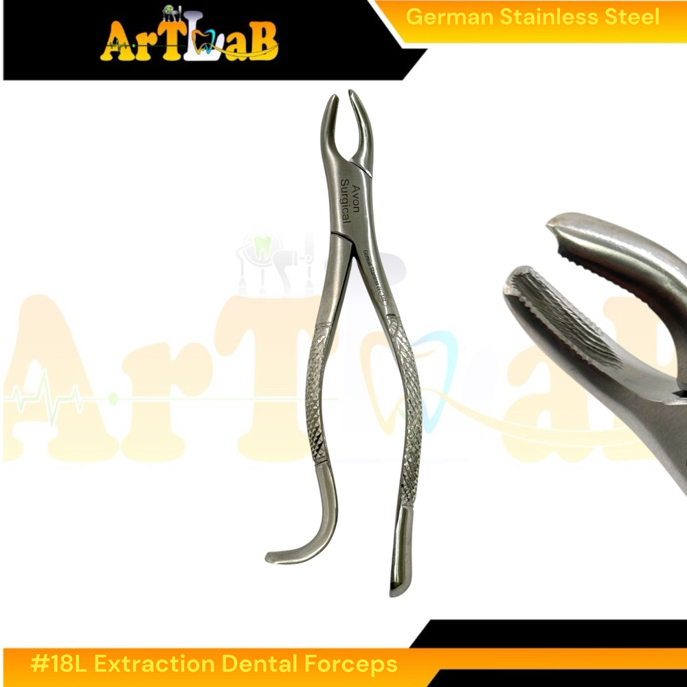 18L Upper First & Second Molar Extraction with Serrated Jaw, Hook Handle (1pc)