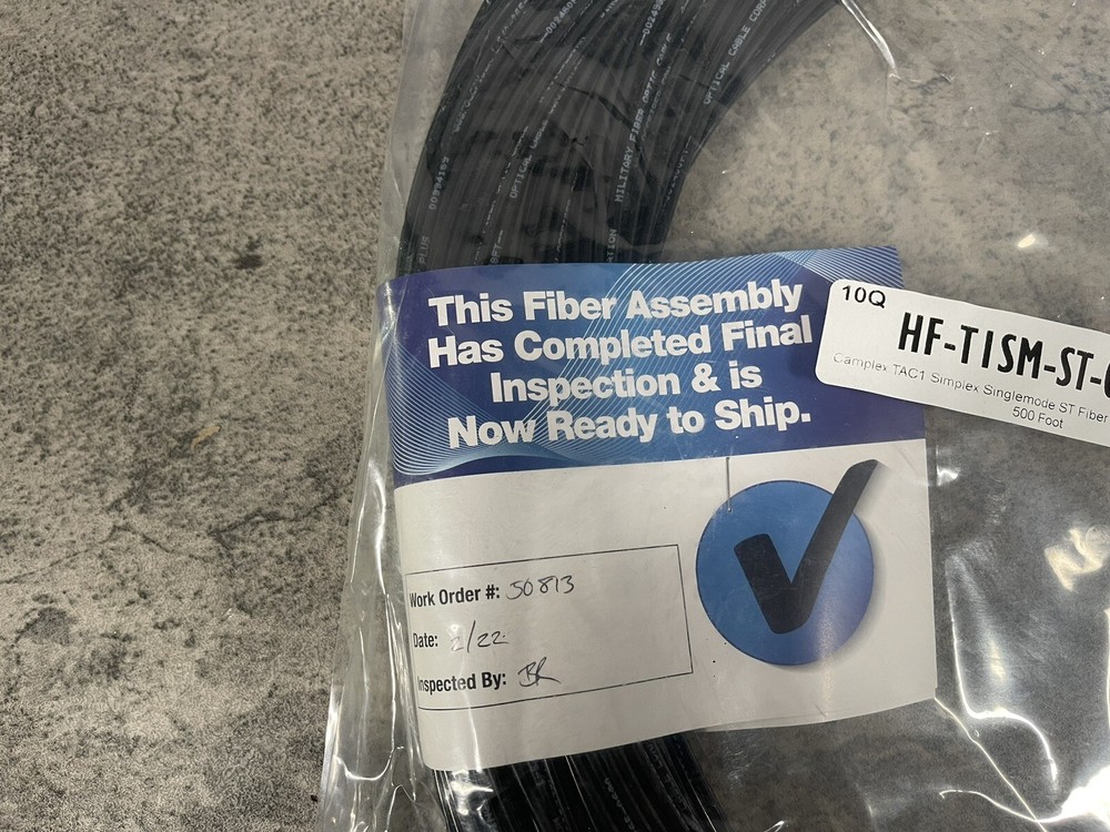 500Ft Camplex Simplex Single Mode ST Fiber Optic Tactical Cable
