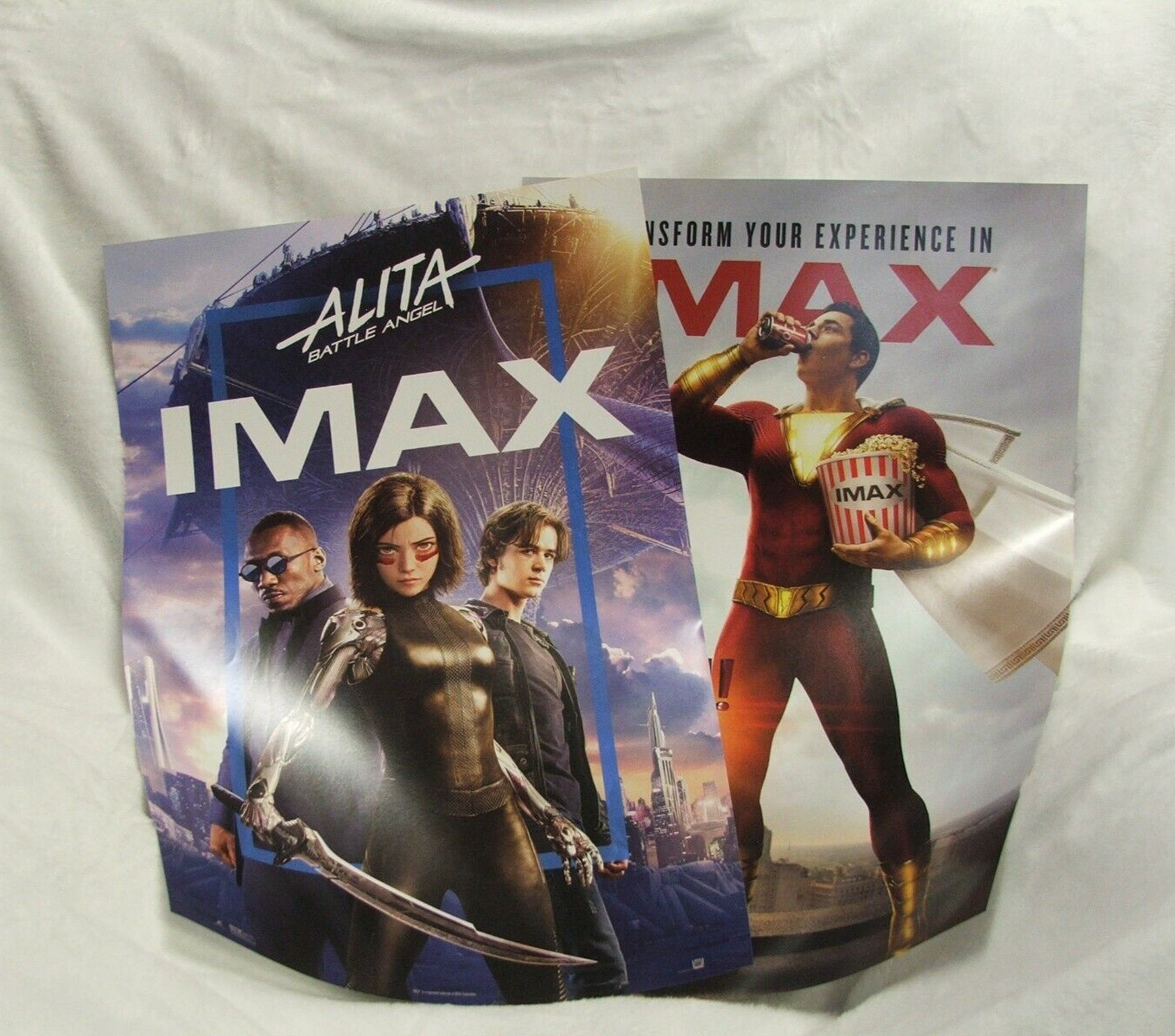 Lot of 2 Movie Promo Posters; Alita Battle Angel, Shazam.