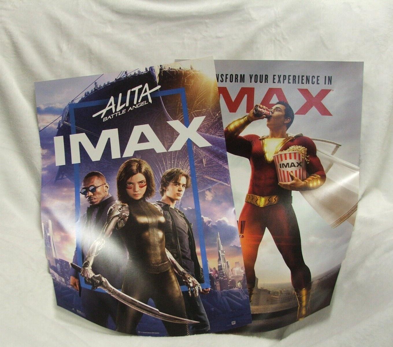 Lot of 2 Movie Promo Posters; Alita Battle Angel, Shazam.
