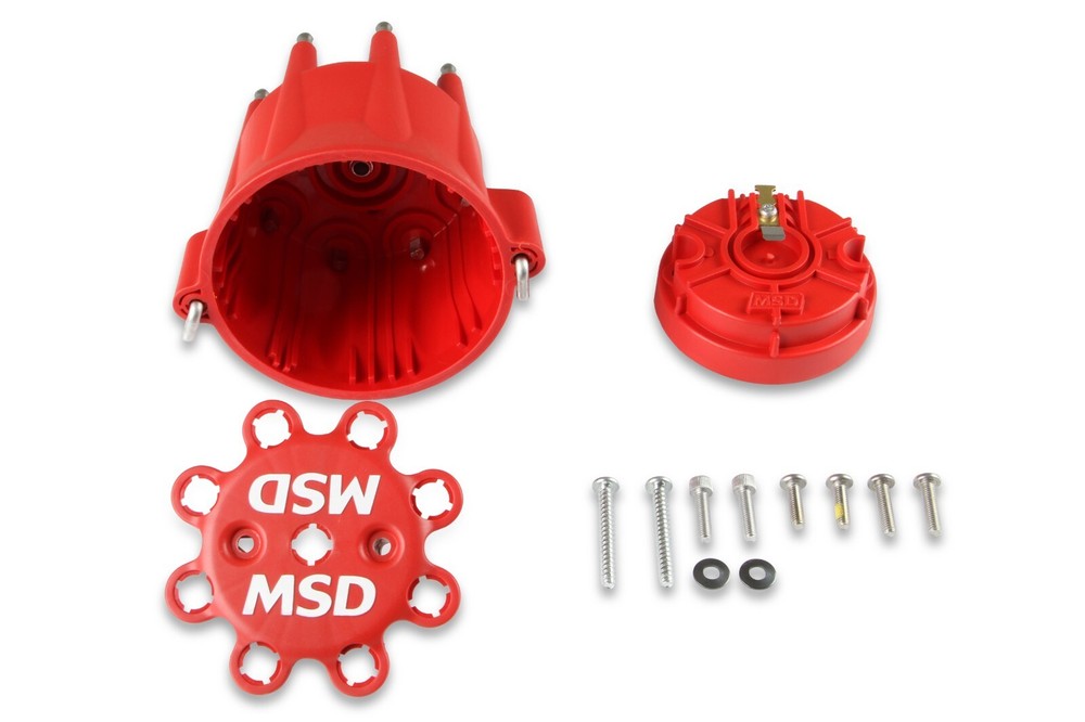 MSD Red Distributor Cap And Rotor Kit Includes PN 8433 PN 8467